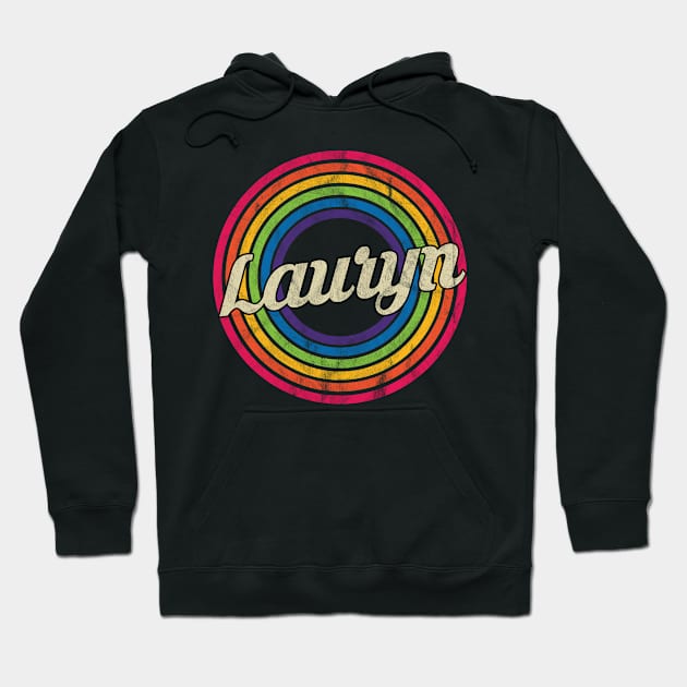 Lauryn - Retro Rainbow Faded-Style Hoodie by MaydenArt